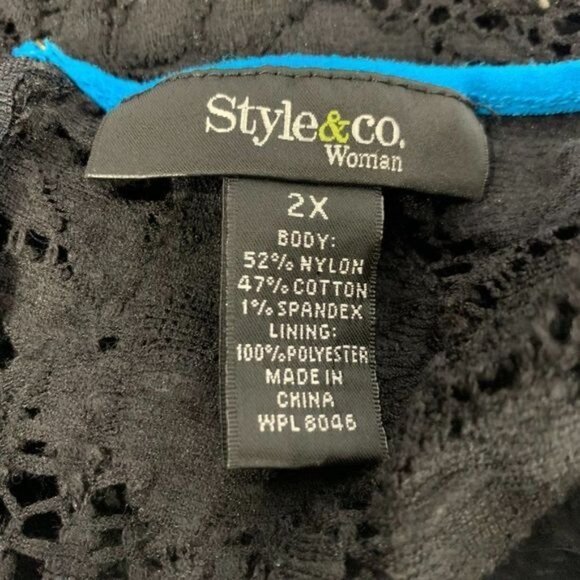 Style & Co. Plus Size Women's Short Sleeved Lace Blouse Size 2X - Picture 5 of 5